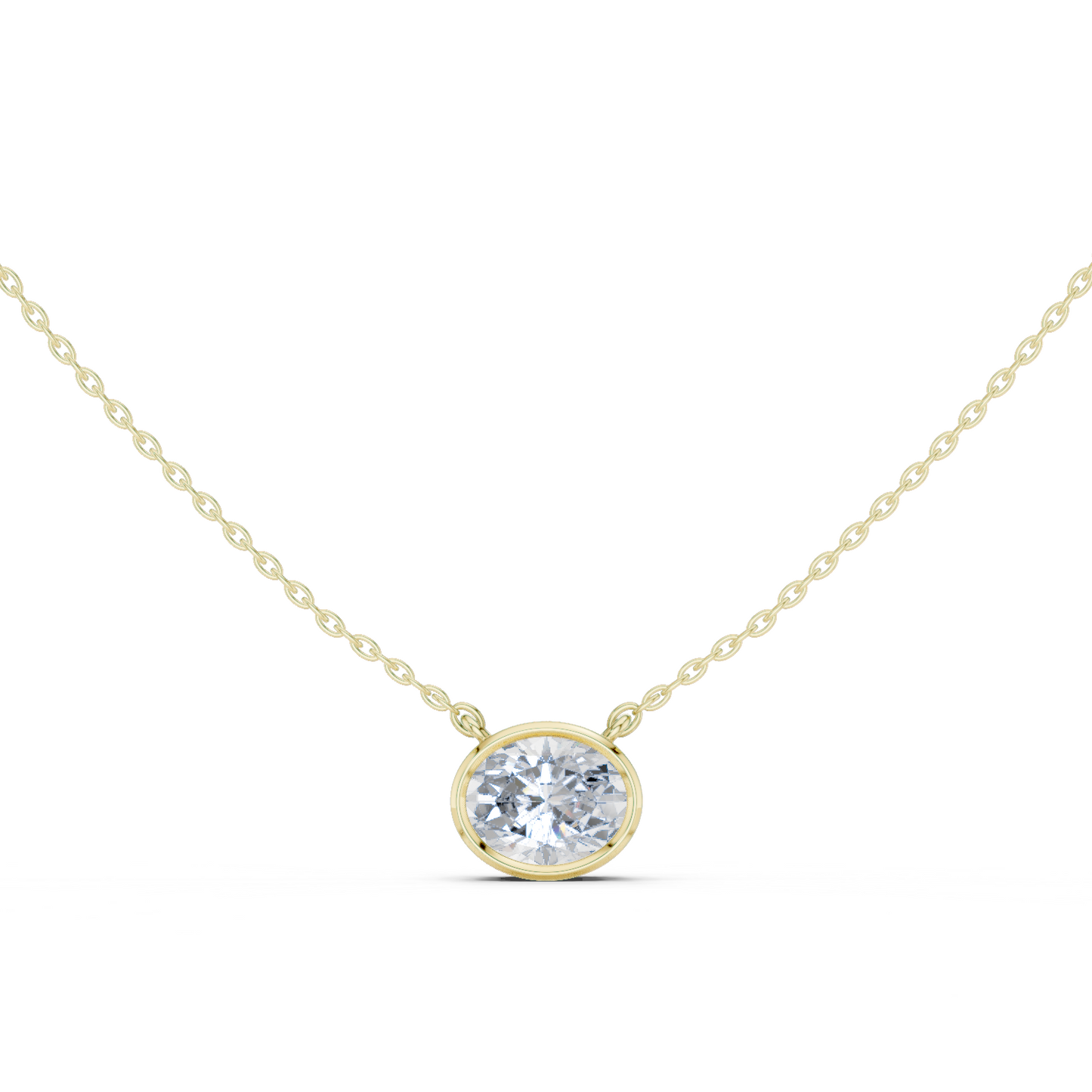 2.50 CT Oval Cut Lab Grown Diamond 18k Solid Rose Gold Ethical Pendant - HIGHCARAT DIAMONDS