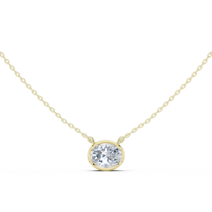 2.50 CT Oval Cut Lab Grown Diamond 18k Solid Rose Gold Ethical Pendant - HIGHCARAT DIAMONDS