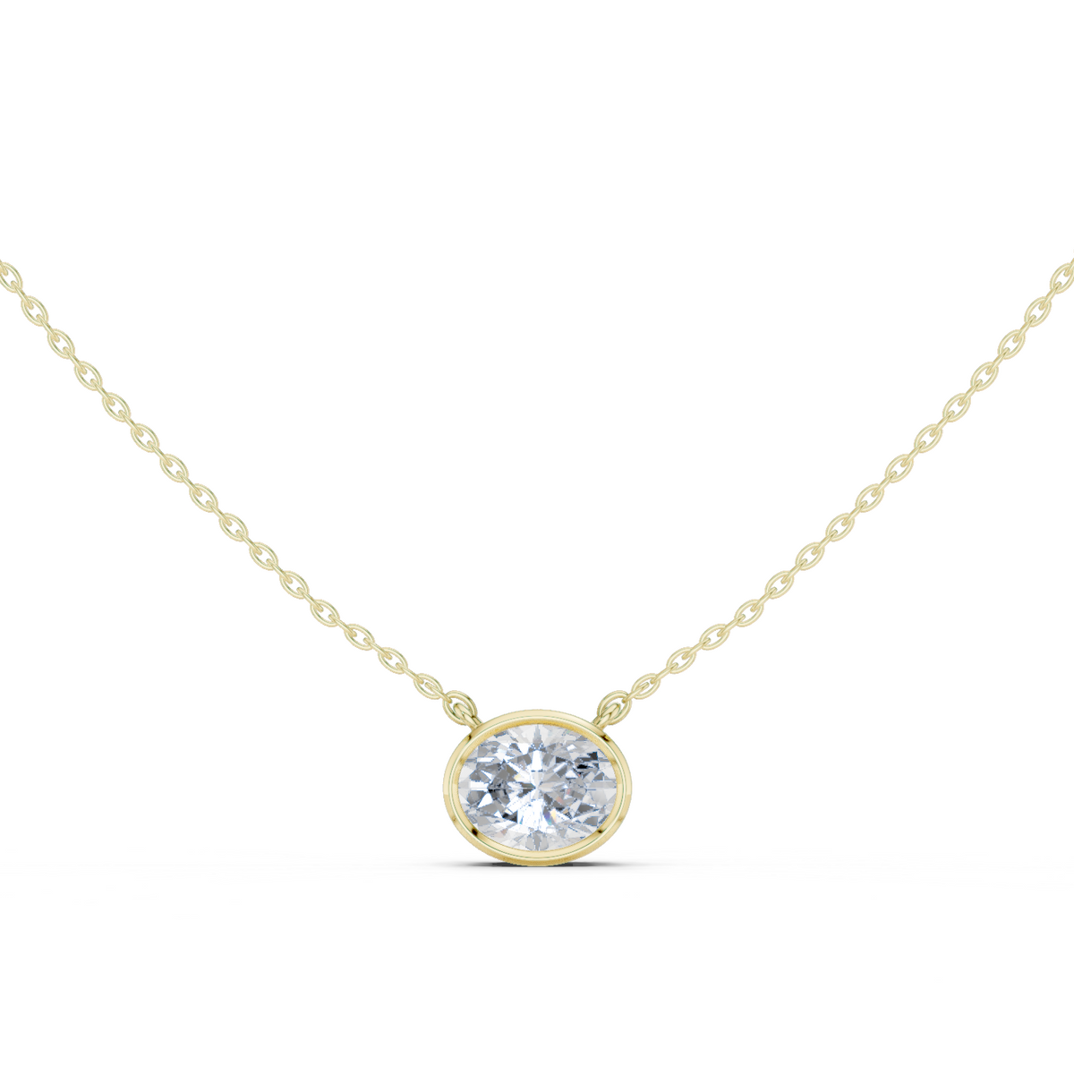 2.50 CT Oval Cut Lab Grown Diamond 18k Solid Rose Gold Ethical Pendant - HIGHCARAT DIAMONDS