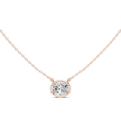 2.50 CT Oval Cut Lab Grown Diamond 18k Solid Rose Gold Ethical Pendant - HIGHCARAT DIAMONDS