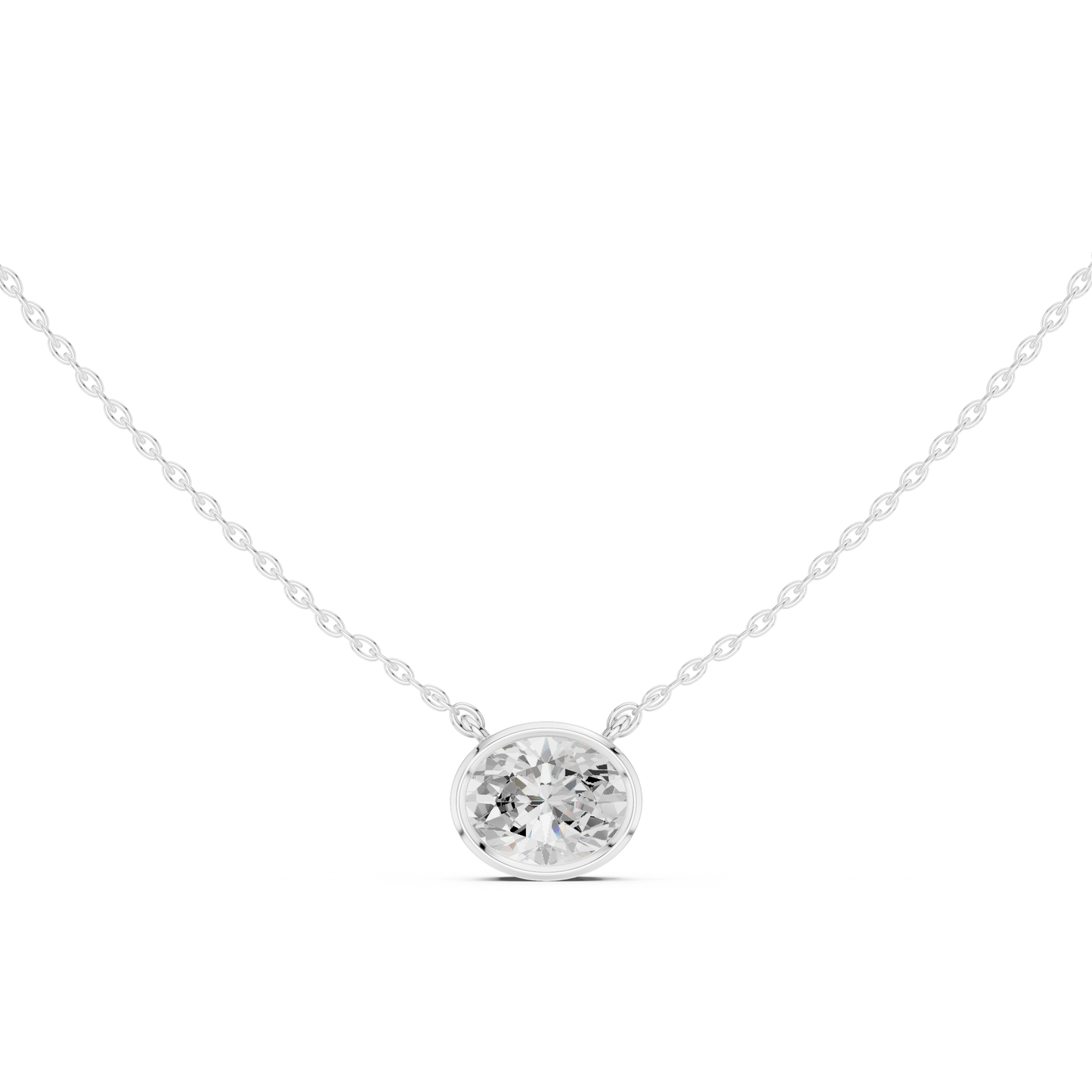 2.50 CT Oval Cut Lab Grown Diamond 18k Solid Rose Gold Ethical Pendant - HIGHCARAT DIAMONDS