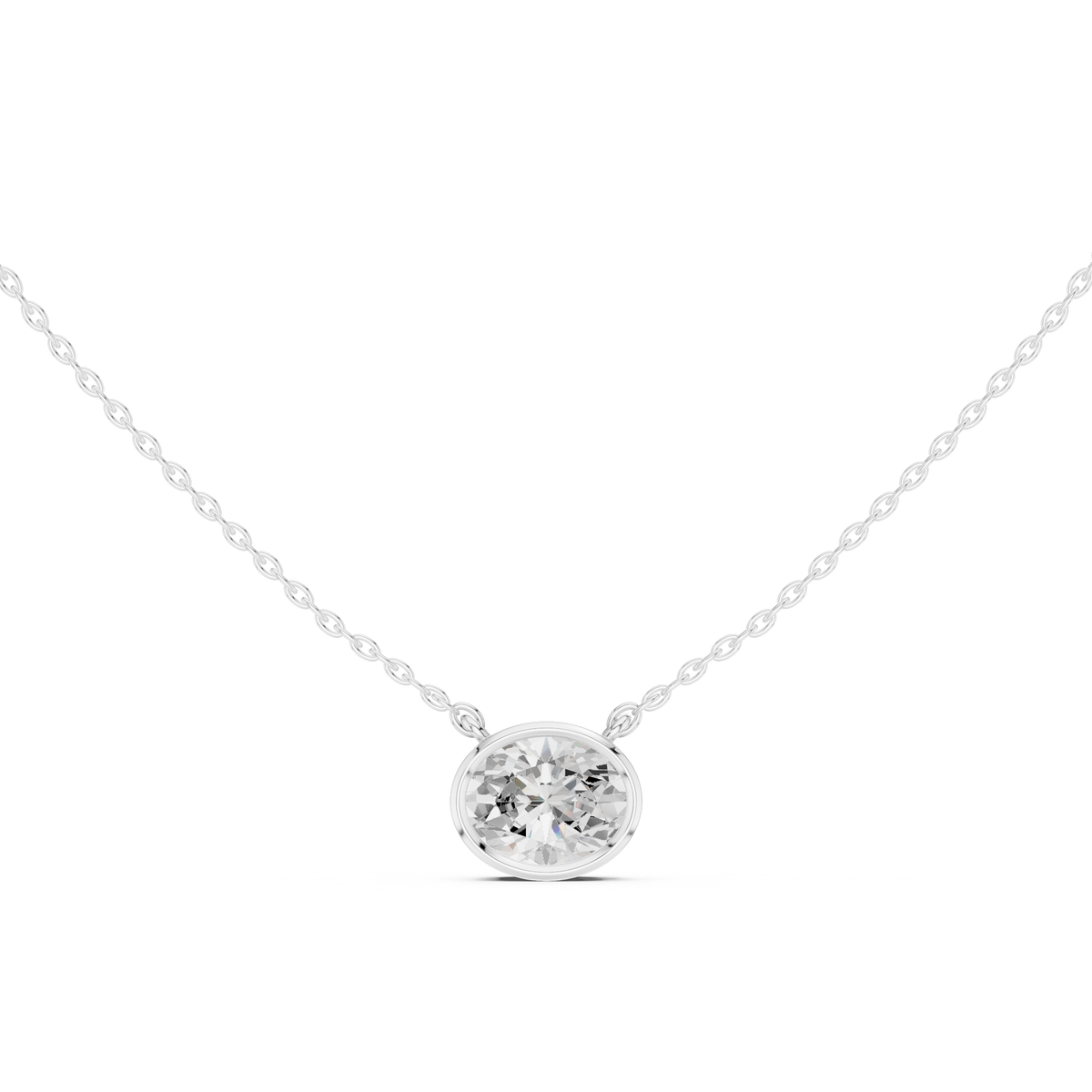 2.50 CT Oval Cut Lab Grown Diamond 18k Solid Rose Gold Ethical Pendant - HIGHCARAT DIAMONDS