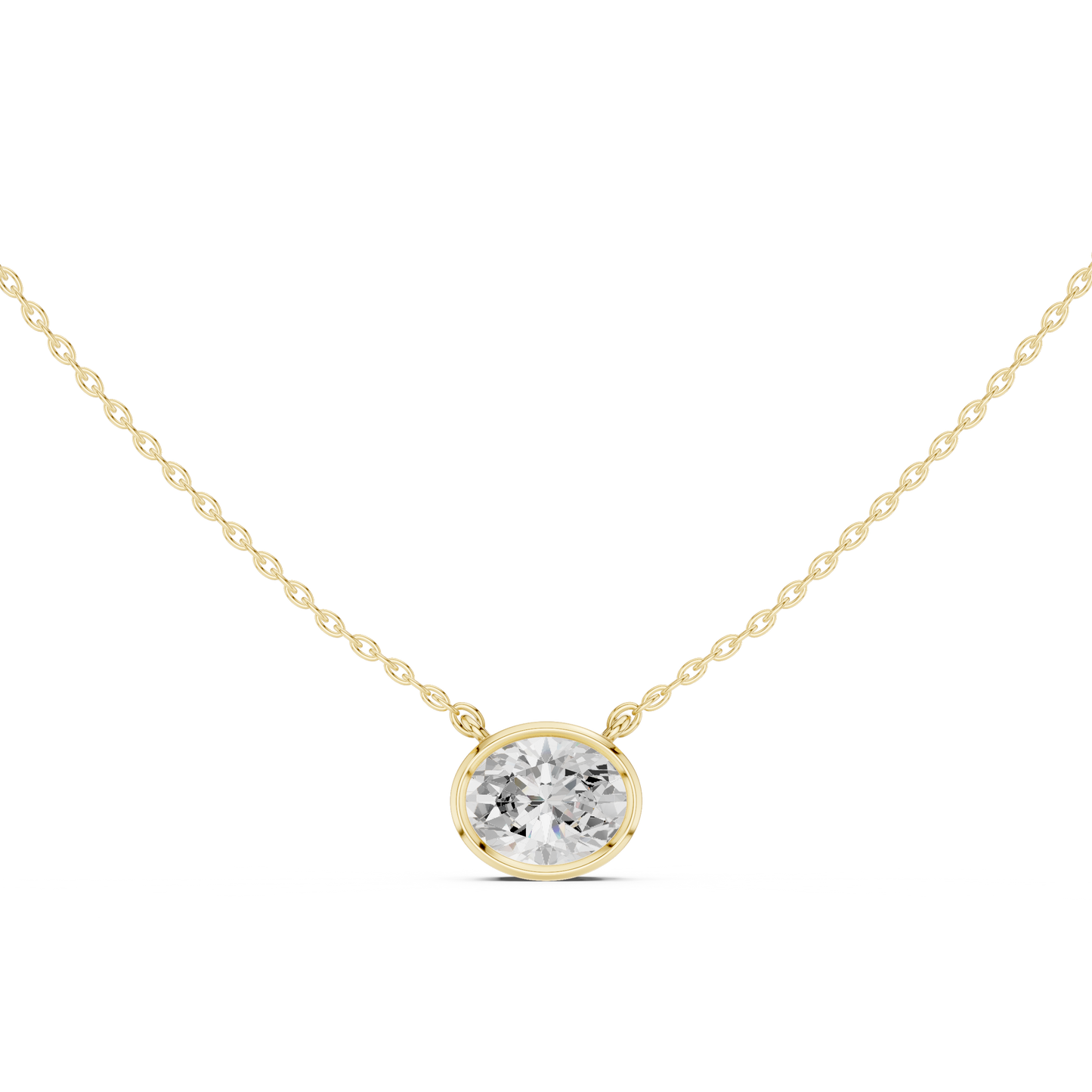 2.50 CT Oval Cut Lab Grown Diamond 18k Solid Rose Gold Ethical Pendant - HIGHCARAT DIAMONDS