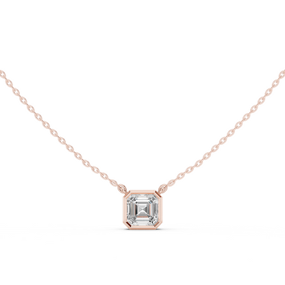 2.50CT Asscher Cut Lab Grown Diamond Vintage Bezel Set Pendant For Her - HIGHCARAT DIAMONDS