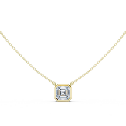 2.50CT Asscher Cut Lab Grown Diamond Vintage Bezel Set Pendant For Her - HIGHCARAT DIAMONDS