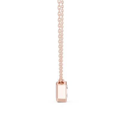 2.50CT Asscher Cut Lab Grown Diamond Vintage Bezel Set Pendant For Her - HIGHCARAT DIAMONDS