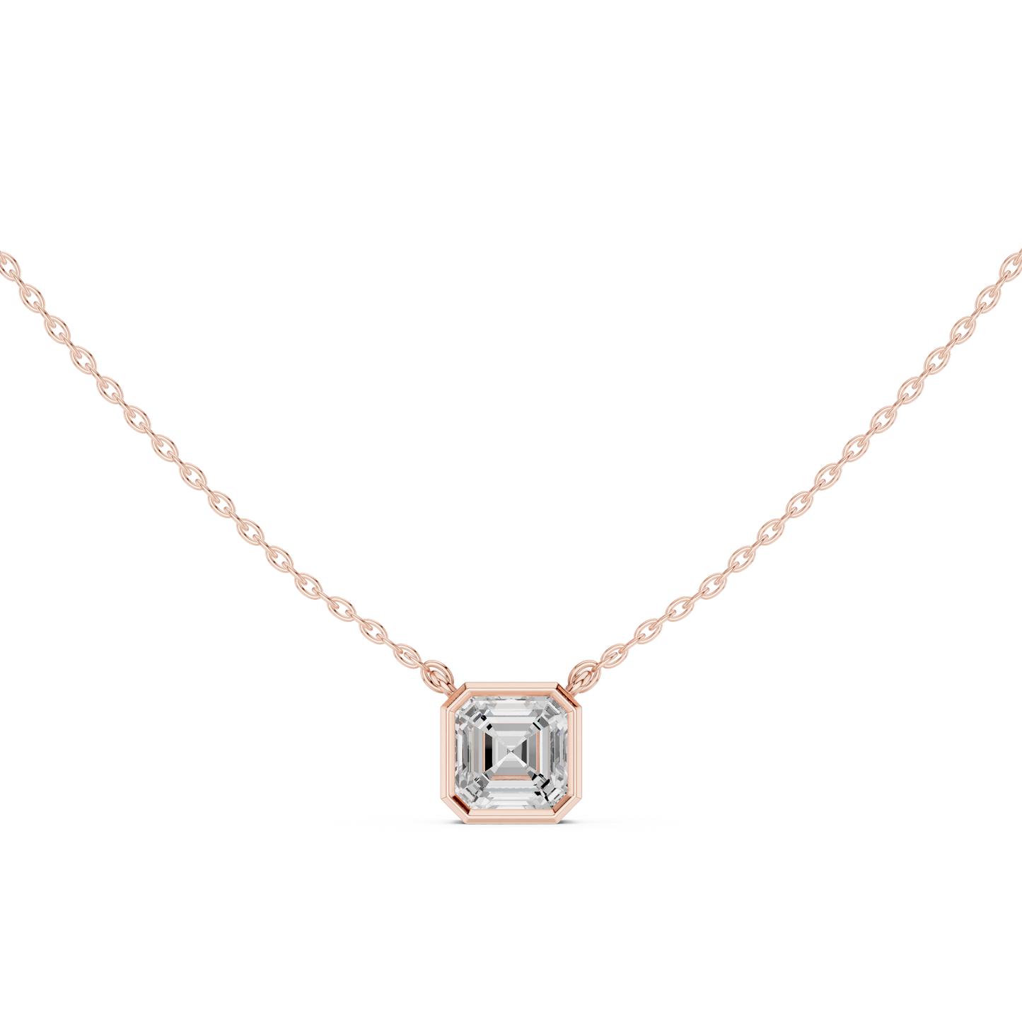 2.50CT Asscher Cut Lab Grown Diamond Vintage Bezel Set Pendant For Her - HIGHCARAT DIAMONDS