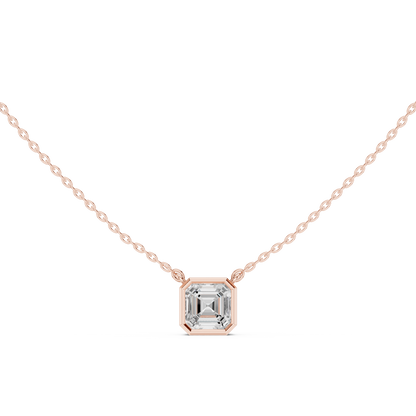 2.50CT Asscher Cut Lab Grown Diamond Vintage Bezel Set Pendant For Her - HIGHCARAT DIAMONDS