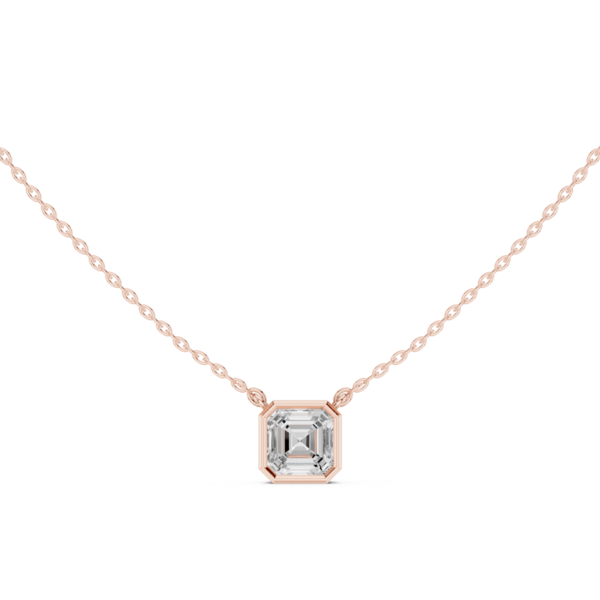 2.50CT Asscher Cut Lab Grown Diamond Vintage Bezel Set Pendant For Her - HIGHCARAT DIAMONDS