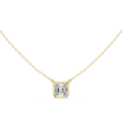 2.50CT Asscher Cut Lab Grown Diamond Vintage Bezel Set Pendant For Her - HIGHCARAT DIAMONDS