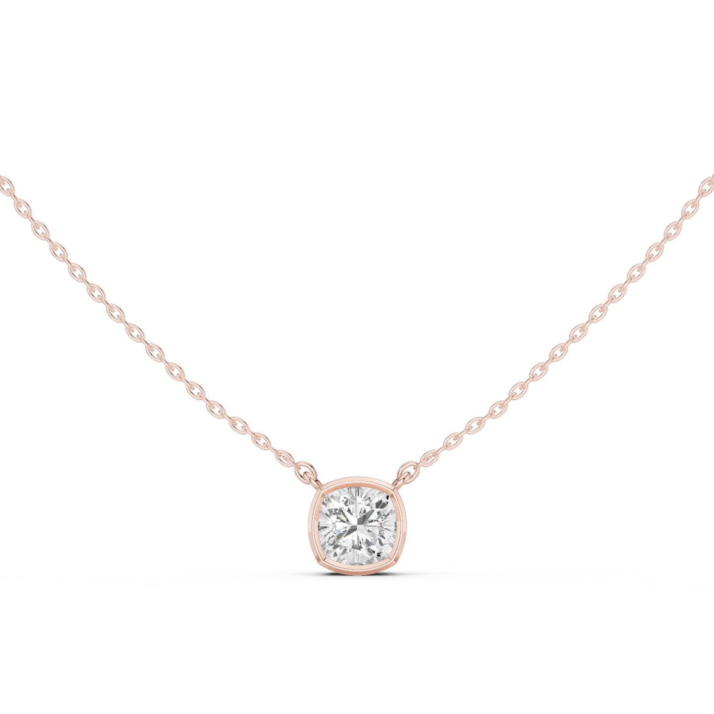 2.50CT Cushion Cut Lab Grown Diamond Bezel Set Solitaire Daily Wear Pendant - HIGHCARAT DIAMONDS