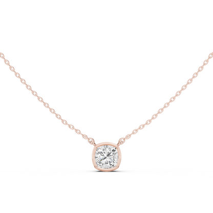2.50CT Cushion Cut Lab Grown Diamond Bezel Set Solitaire Daily Wear Pendant - HIGHCARAT DIAMONDS