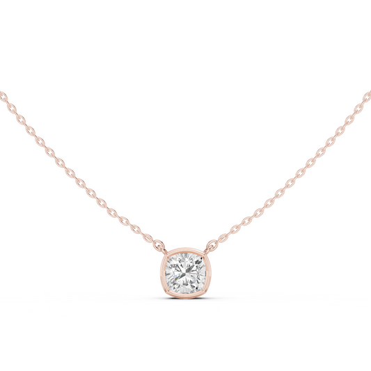 2.50CT Cushion Cut Lab Grown Diamond Bezel Set Solitaire Daily Wear Pendant - HIGHCARAT DIAMONDS