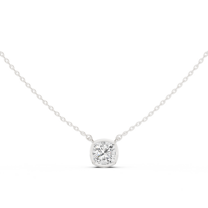 2.50CT Cushion Cut Lab Grown Diamond Bezel Set Solitaire Daily Wear Pendant - HIGHCARAT DIAMONDS