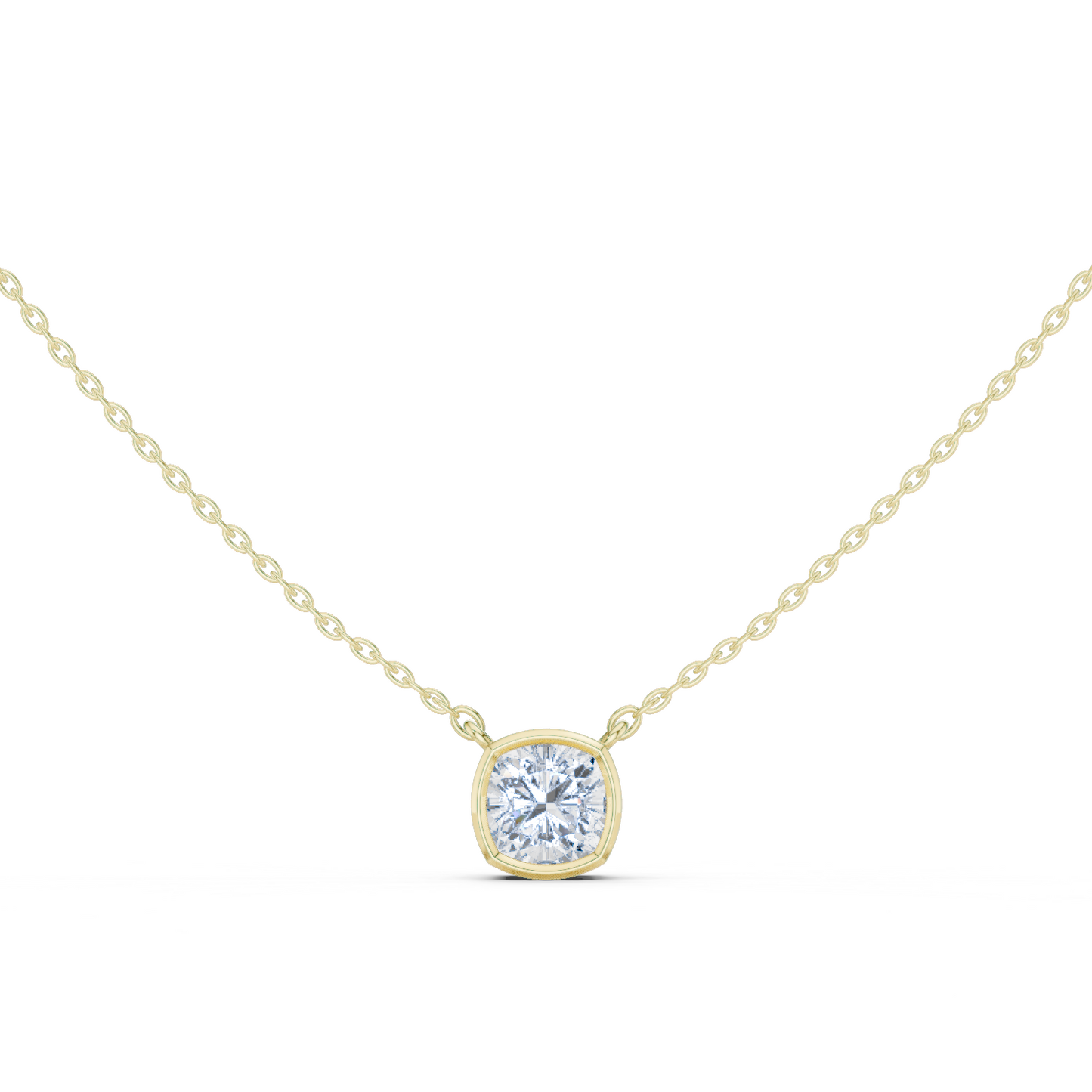 2.50CT Cushion Cut Lab Grown Diamond Bezel Set Solitaire Daily Wear Pendant - HIGHCARAT DIAMONDS