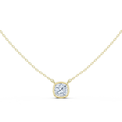 2.50CT Cushion Cut Lab Grown Diamond Bezel Set Solitaire Daily Wear Pendant - HIGHCARAT DIAMONDS