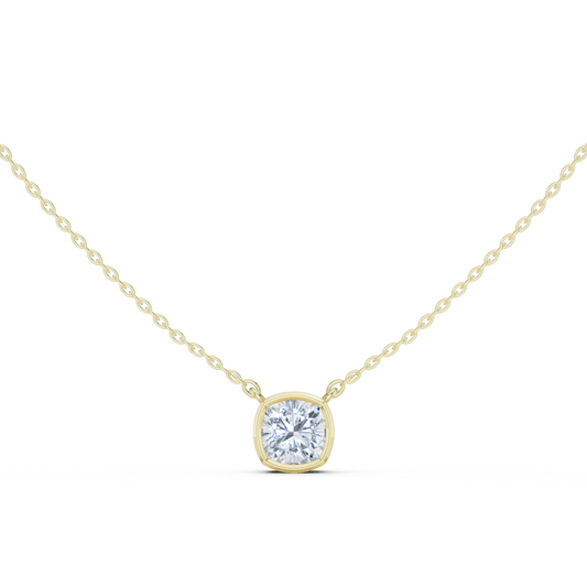 2.50CT Cushion Cut Lab Grown Diamond Bezel Set Solitaire Daily Wear Pendant - HIGHCARAT DIAMONDS