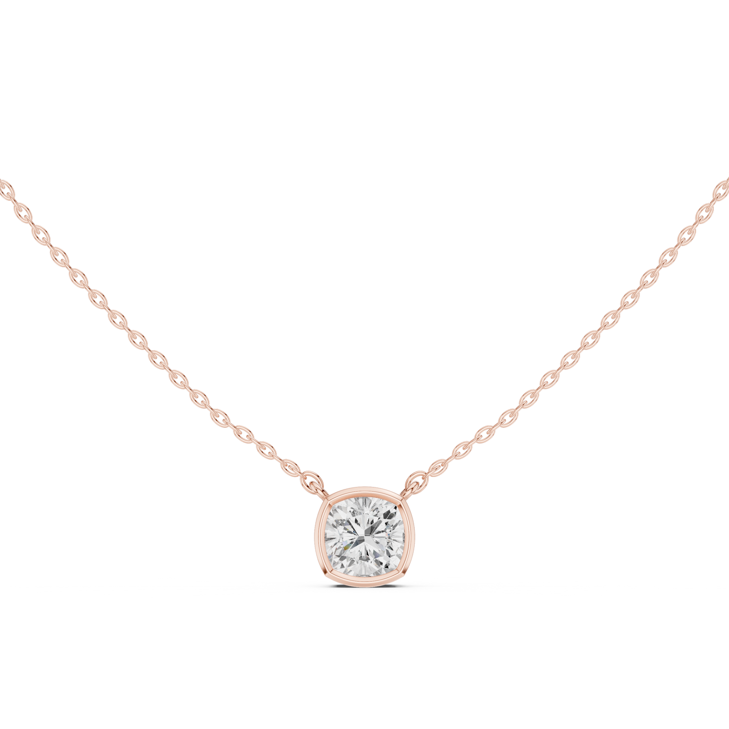 2.50CT Cushion Cut Lab Grown Diamond Bezel Set Solitaire Daily Wear Pendant - HIGHCARAT DIAMONDS