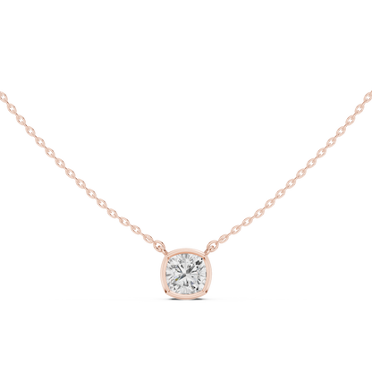 2.50CT Cushion Cut Lab Grown Diamond Bezel Set Solitaire Daily Wear Pendant - HIGHCARAT DIAMONDS