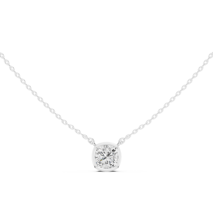2.50CT Cushion Cut Lab Grown Diamond Bezel Set Solitaire Daily Wear Pendant - HIGHCARAT DIAMONDS