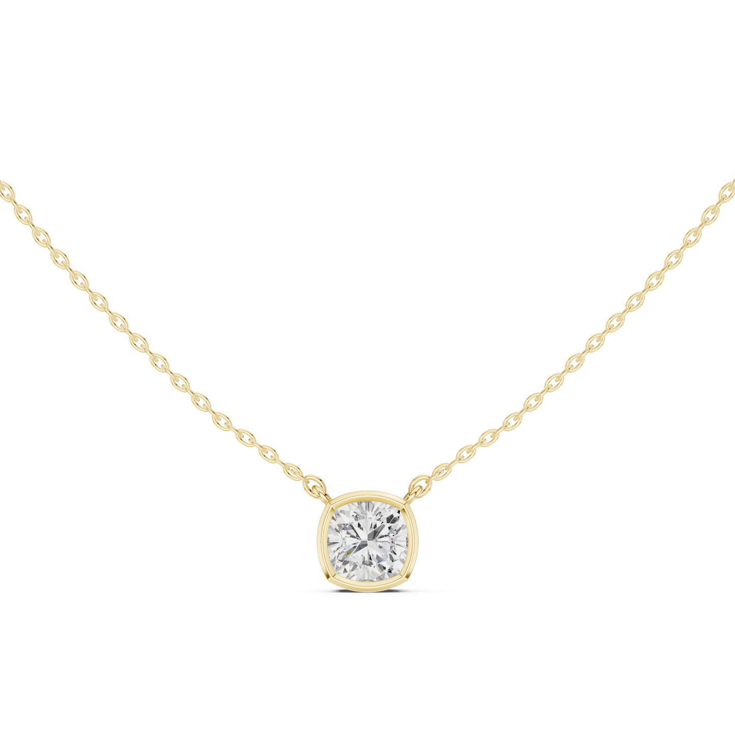 2.50CT Cushion Cut Lab Grown Diamond Bezel Set Solitaire Daily Wear Pendant - HIGHCARAT DIAMONDS