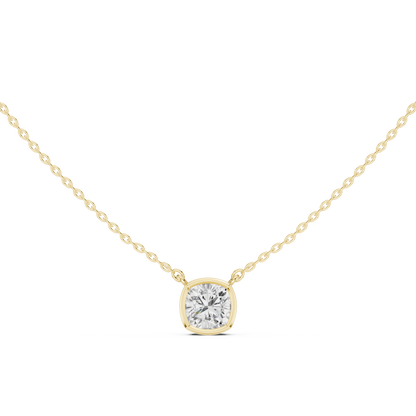 2.50CT Cushion Cut Lab Grown Diamond Bezel Set Solitaire Daily Wear Pendant - HIGHCARAT DIAMONDS