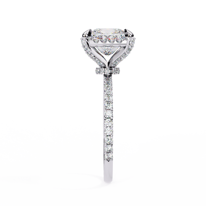 2.52 CT Antique Round And Princess Cut lab grown Diamond hidden Halo Ring Top Grade Diamond Promise Ring