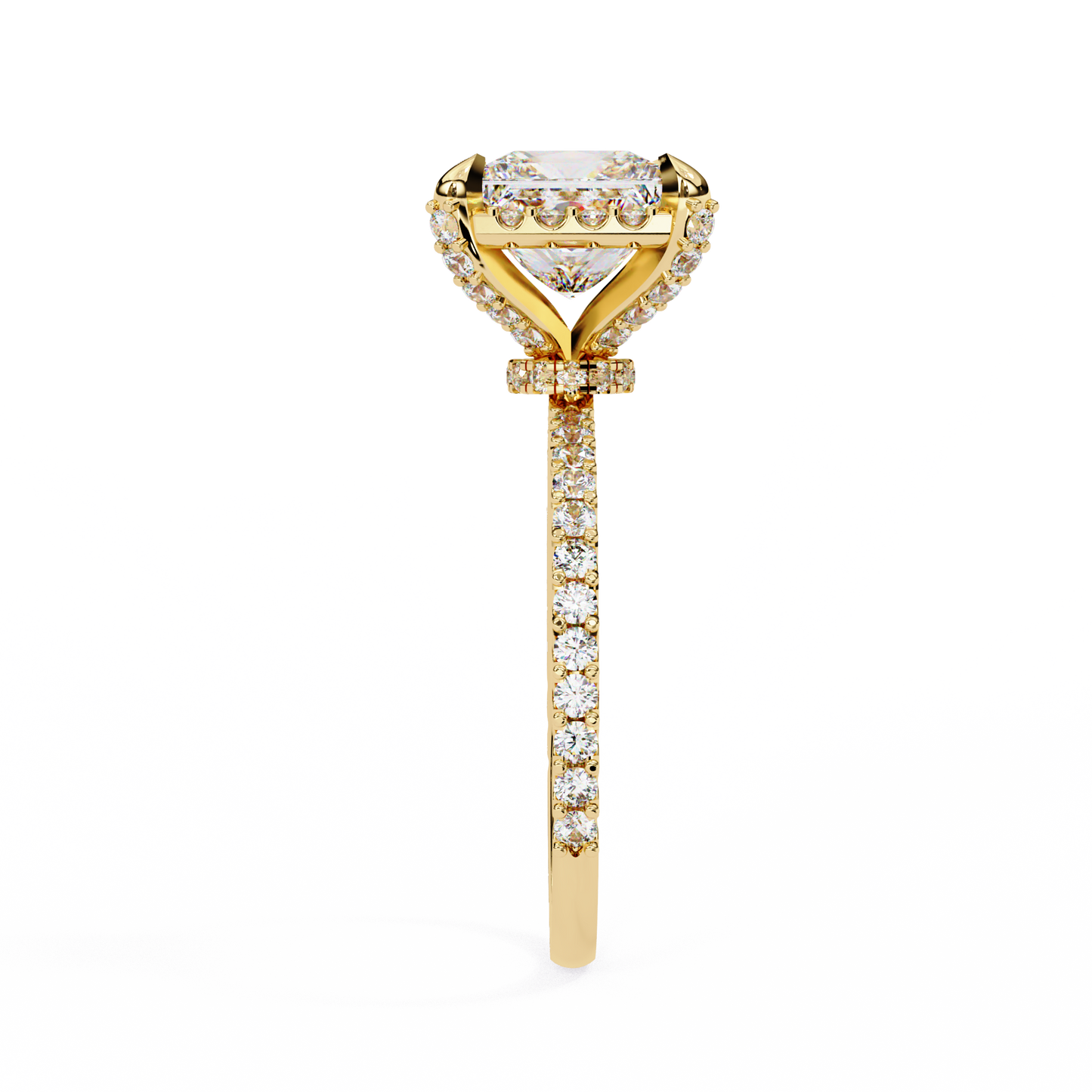 2.52 CT Antique Round And Princess Cut lab grown Diamond hidden Halo Ring Top Grade Diamond Promise Ring