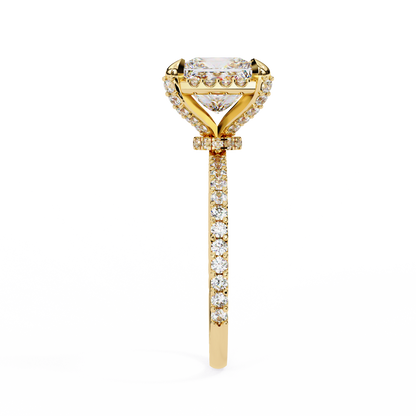 2.52 CT Antique Round And Princess Cut lab grown Diamond hidden Halo Ring Top Grade Diamond Promise Ring