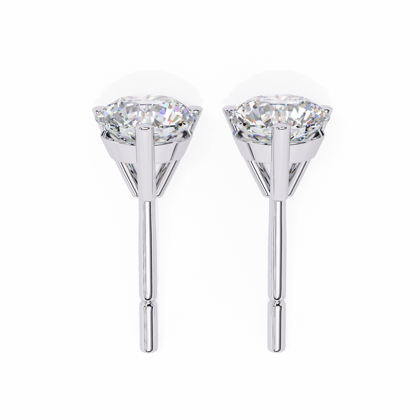 Vintage 2.57CTRound Cut Diamond 3 Prong Set Delicate Elegance Dainty Cluster Stud Earring For Her - HIGHCARAT DIAMONDS