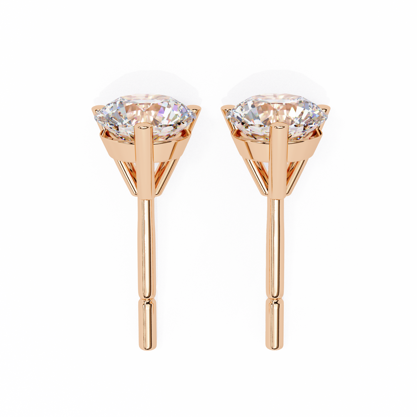 Vintage 2.57CTRound Cut Diamond 3 Prong Set Delicate Elegance Dainty Cluster Stud Earring For Her - HIGHCARAT DIAMONDS