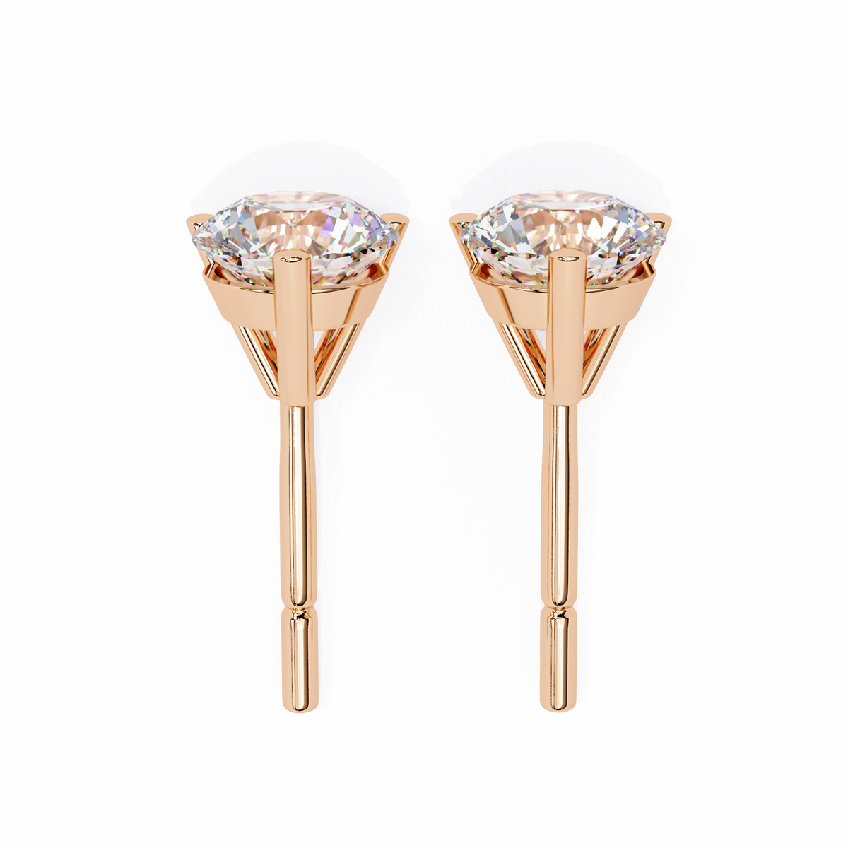 Vintage 2.57CTRound Cut Diamond 3 Prong Set Delicate Elegance Dainty Cluster Stud Earring For Her - HIGHCARAT DIAMONDS