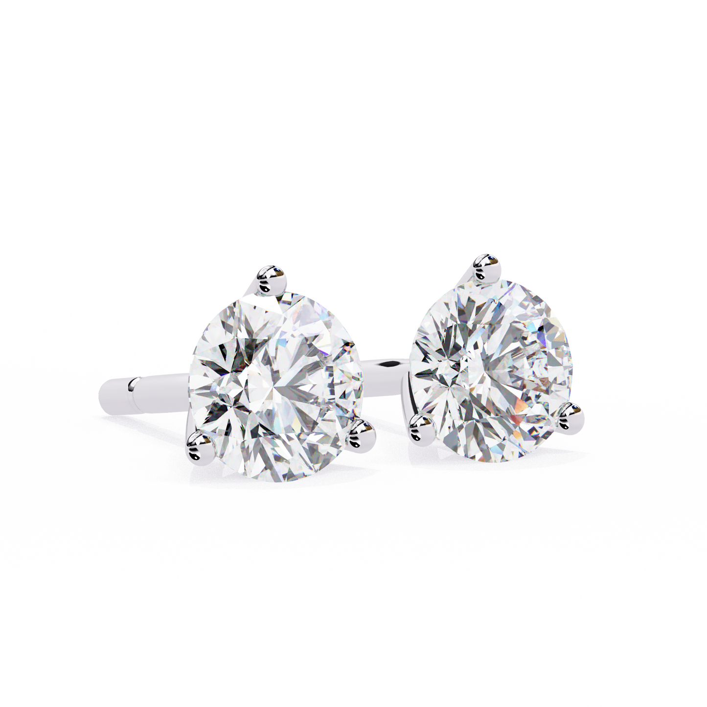 Vintage 2.57CTRound Cut Diamond 3 Prong Set Delicate Elegance Dainty Cluster Stud Earring For Her - HIGHCARAT DIAMONDS