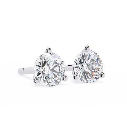 Vintage 2.57CTRound Cut Diamond 3 Prong Set Delicate Elegance Dainty Cluster Stud Earring For Her - HIGHCARAT DIAMONDS