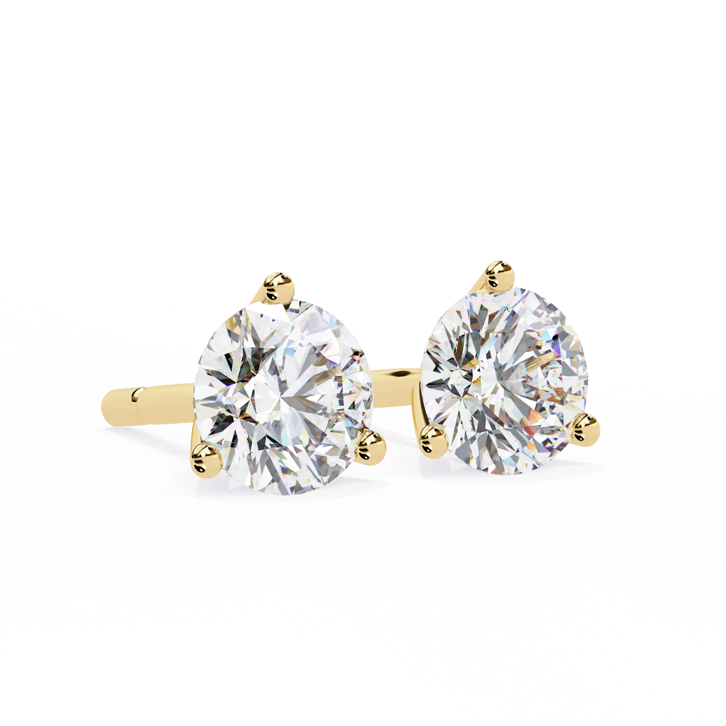 Vintage 2.57CTRound Cut Diamond 3 Prong Set Delicate Elegance Dainty Cluster Stud Earring For Her - HIGHCARAT DIAMONDS