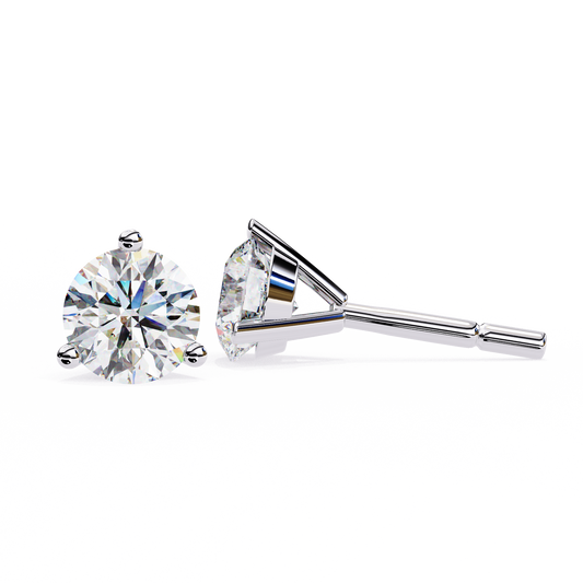 Vintage 2.57CTRound Cut Diamond 3 Prong Set Delicate Elegance Dainty Cluster Stud Earring For Her - HIGHCARAT DIAMONDS