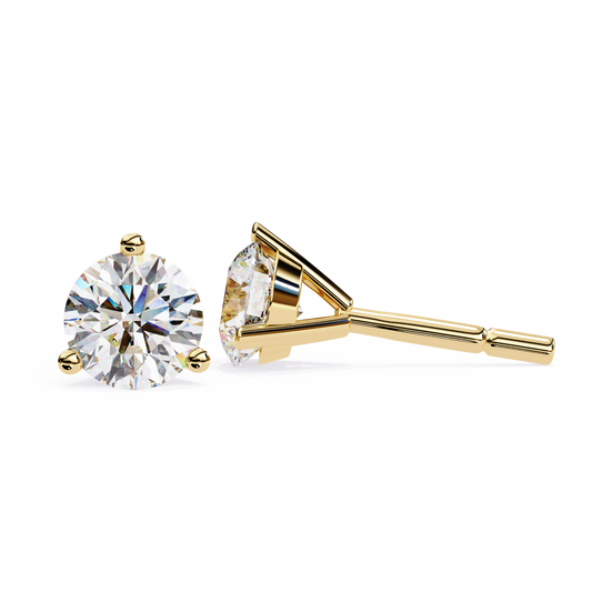 Vintage 2.57CTRound Cut Diamond 3 Prong Set Delicate Elegance Dainty Cluster Stud Earring For Her - HIGHCARAT DIAMONDS