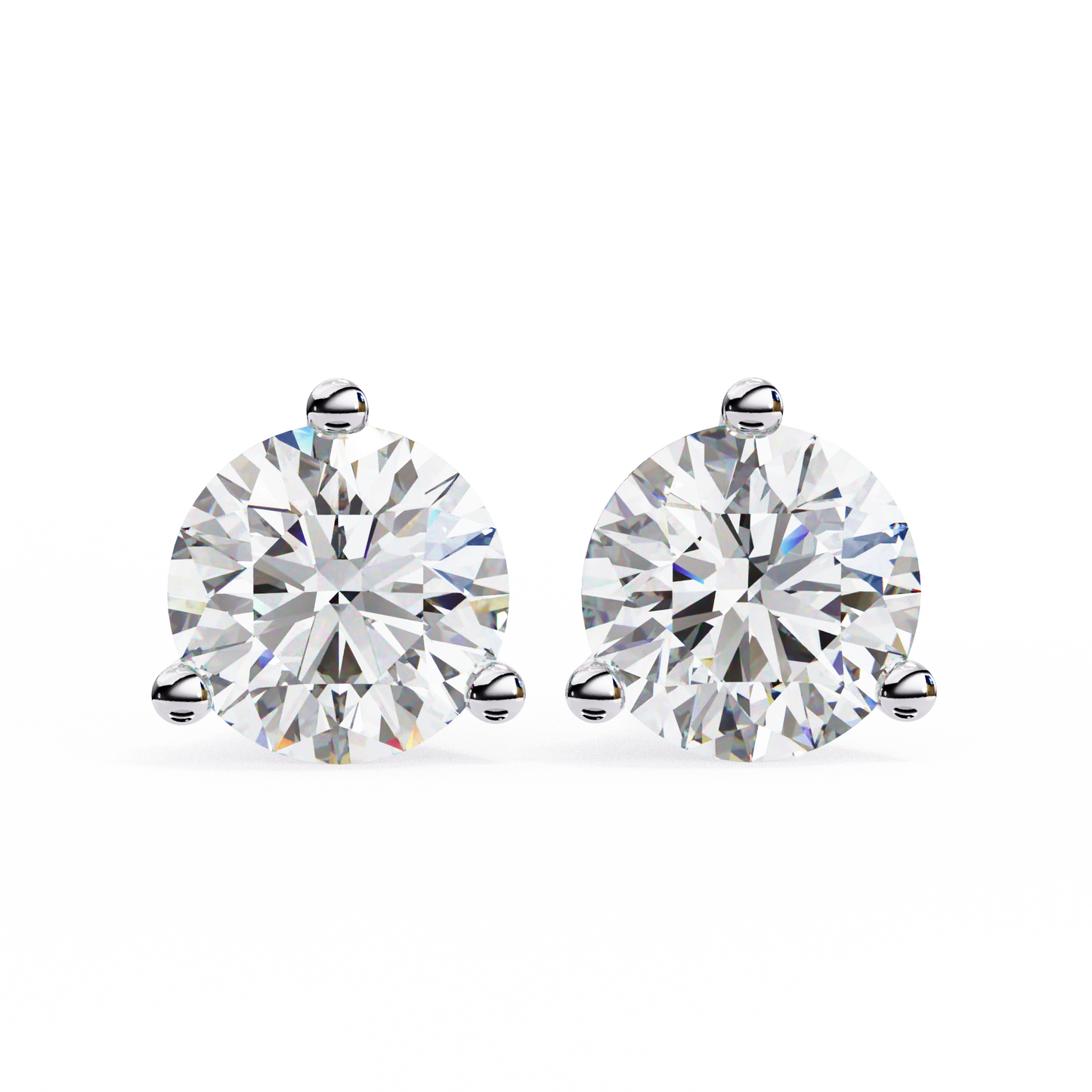 Vintage 2.57CTRound Cut Diamond 3 Prong Set Delicate Elegance Dainty Cluster Stud Earring For Her - HIGHCARAT DIAMONDS