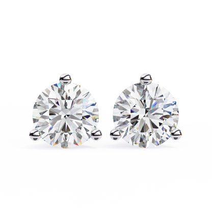 Vintage 2.57CTRound Cut Diamond 3 Prong Set Delicate Elegance Dainty Cluster Stud Earring For Her - HIGHCARAT DIAMONDS