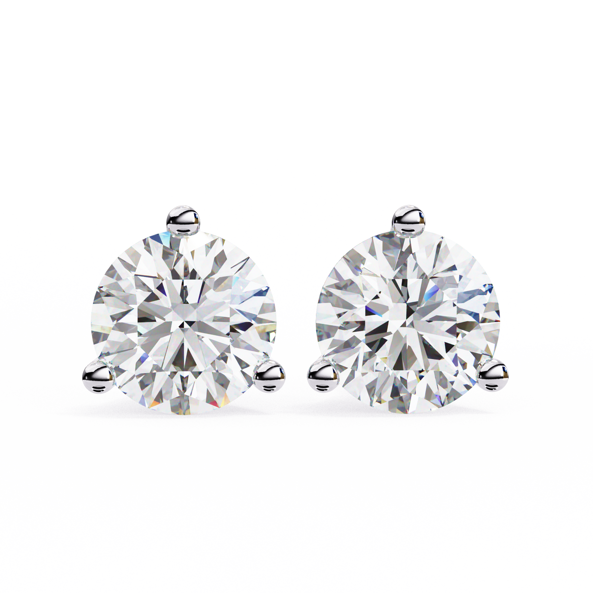 Vintage 2.57CTRound Cut Diamond 3 Prong Set Delicate Elegance Dainty Cluster Stud Earring For Her - HIGHCARAT DIAMONDS