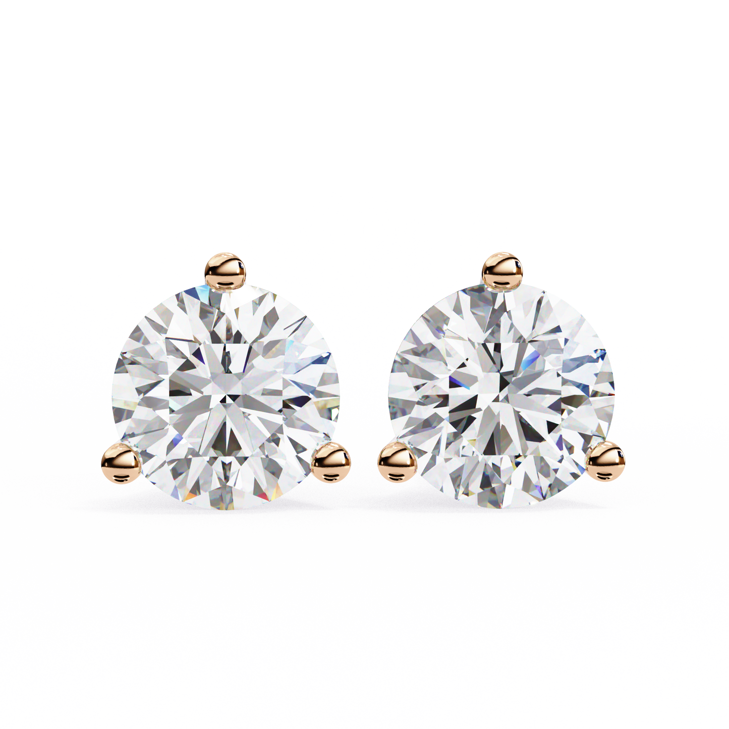 Vintage 2.57CTRound Cut Diamond 3 Prong Set Delicate Elegance Dainty Cluster Stud Earring For Her - HIGHCARAT DIAMONDS