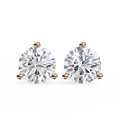 Vintage 2.57CTRound Cut Diamond 3 Prong Set Delicate Elegance Dainty Cluster Stud Earring For Her - HIGHCARAT DIAMONDS