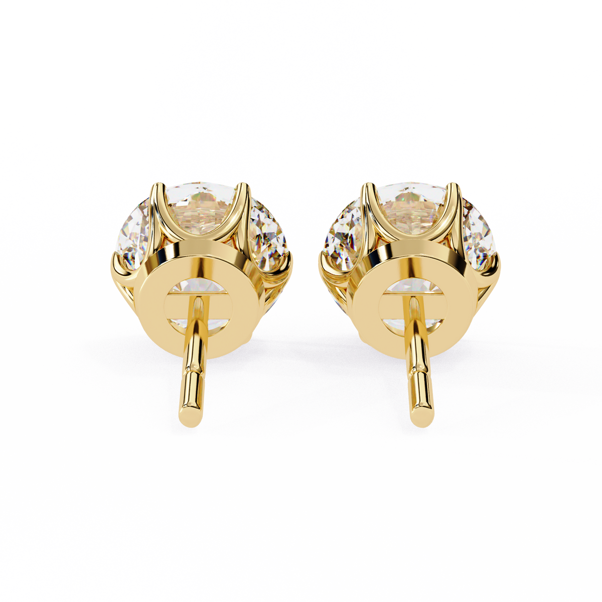 2.57Ct Round Cut Diamond 6 Prong Set 14k Solid White Gold Statement Dainty Prefect Stud Earring Gift For Women's - HIGHCARAT DIAMONDS