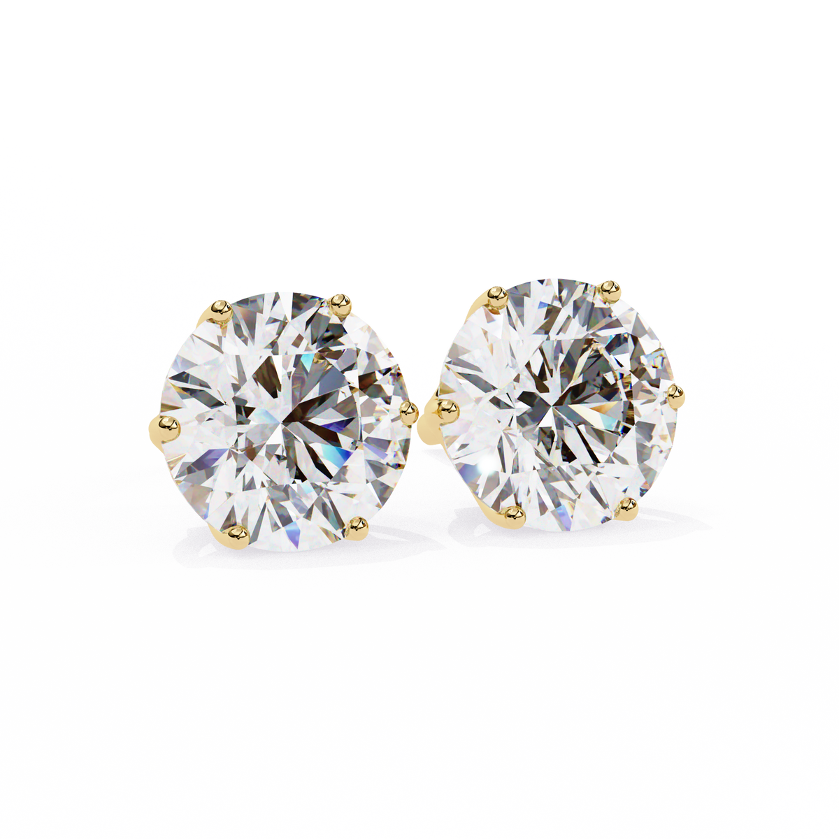 2.57Ct Round Cut Diamond 6 Prong Set 14k Solid White Gold Statement Dainty Prefect Stud Earring Gift For Women's - HIGHCARAT DIAMONDS