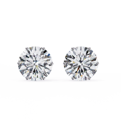 2.57Ct Round Cut Diamond 6 Prong Set 14k Solid White Gold Statement Dainty Prefect Stud Earring Gift For Women's - HIGHCARAT DIAMONDS