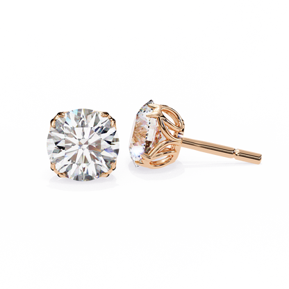 2.57Ct Round Cut Diamond Antique Vintage Delicate Art Deco Minimalist Cluster Stud Earring For Women's - HIGHCARAT DIAMONDS
