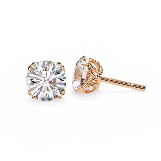 2.57Ct Round Cut Diamond Antique Vintage Delicate Art Deco Minimalist Cluster Stud Earring For Women's - HIGHCARAT DIAMONDS