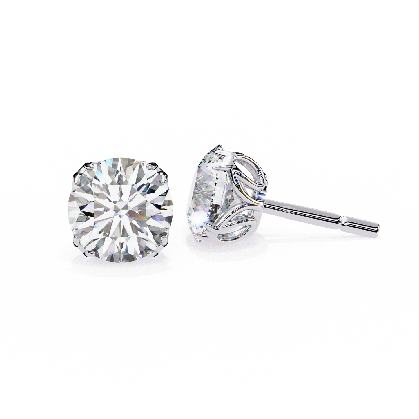 2.57Ct Round Cut Diamond Antique Vintage Delicate Art Deco Minimalist Cluster Stud Earring For Women's - HIGHCARAT DIAMONDS