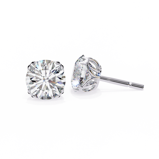 2.57Ct Round Cut Diamond Antique Vintage Delicate Art Deco Minimalist Cluster Stud Earring For Women's - HIGHCARAT DIAMONDS