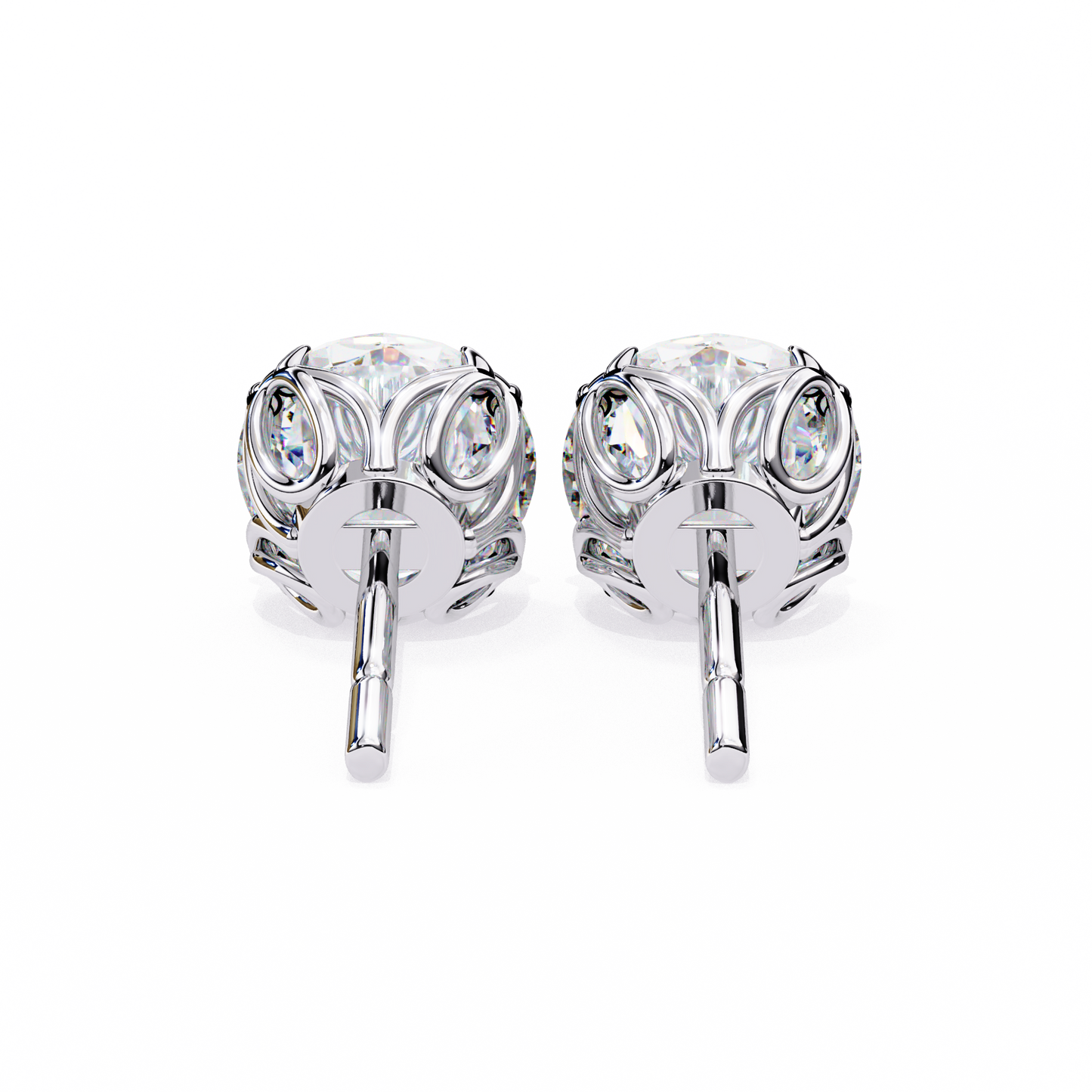 2.57Ct Round Cut Diamond Antique Vintage Delicate Art Deco Minimalist Cluster Stud Earring For Women's - HIGHCARAT DIAMONDS